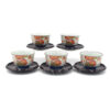 10-266: 5 Teecups mit Untersetzer, Nishiki Heian, ø = 8,2 cm; H = 6 cm