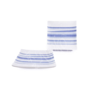 20-522 : Platte Mansuzi, quadr., weiß/blau, 9 cm