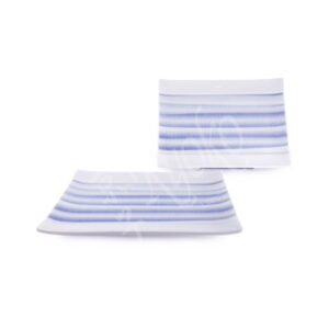 20-523 : Sushiplatte Mansuzi, weiß/blau, 11 x 15 cm