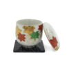 20-547P : Schälchen mit Deckel und Untersetzer, Chawanmushi Momiji, weiß/rot/grün/gold – Bild 2