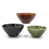 20-633 : Reischalenset, 3-fach sort., schw./br./grü., ø =12,5 cm; H = 6 cm / ø = 11,5 cm; H = 5,5 cm / ø = 10,3 cm; H = 5 cm