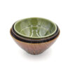 20-633 : Reischalenset, 3-fach sort., schw./br./grü., ø =12,5 cm; H = 6 cm / ø = 11,5 cm; H = 5,5 cm / ø = 10,3 cm; H = 5 cm – Bild 2