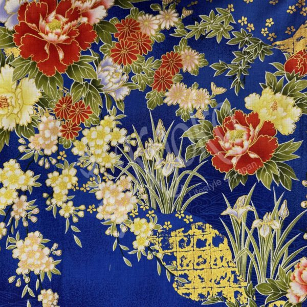 56-662:  Kimono Blume royal blau, 55" - Image 2