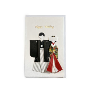 65-640: Briefkarte Happy Wedding, schwarz-rote Braut