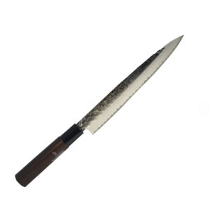 24-253 : Messer Sashimi zum Schneiden von rohem Fisch mit dunklem Holzgriff(11,5 cm) Edelstahlklinge(20 cm)