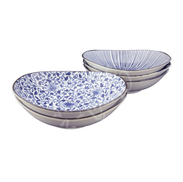 20-637 : 5 oval bowl set Ai Egawari - Image 2