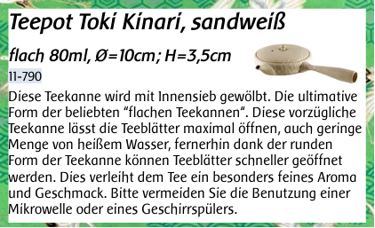11-790 : Teepot Toki Kinari, sandweiß flach 80ml – Bild 4