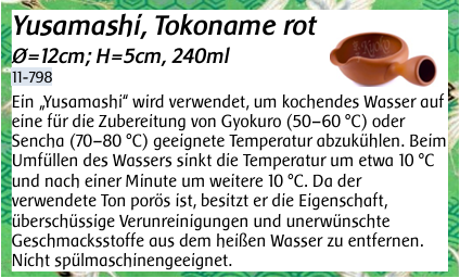 11-798 : Yusamashi, Tokoname rot 240ml – Bild 3